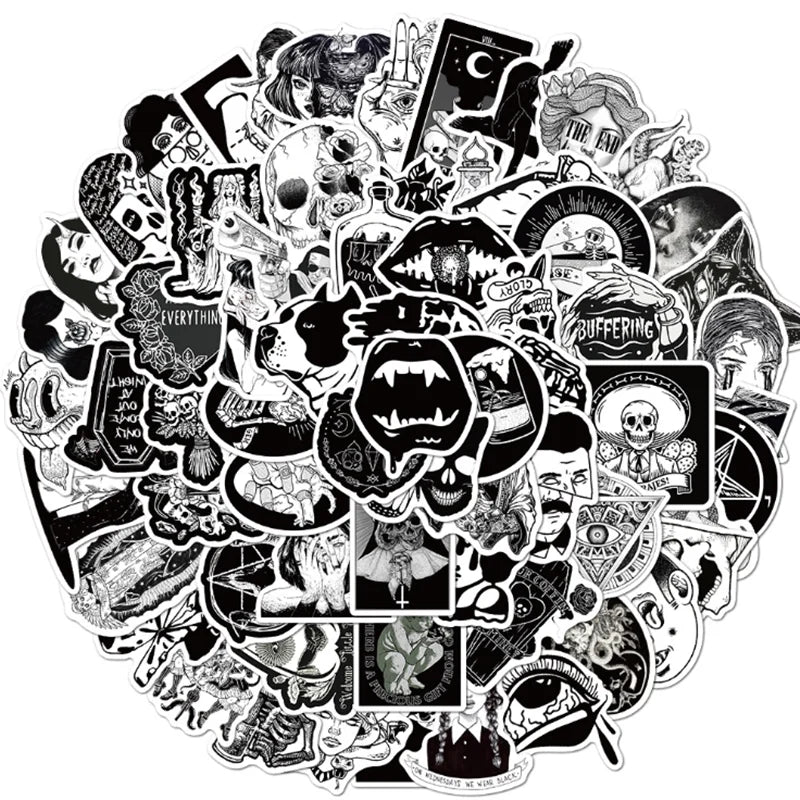 50PCS Gothic Sticker Motorcycle Phone Case Skateboard Luggage Waterproof Graffiti Sticker Toy