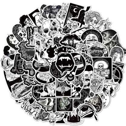 50PCS Gothic Sticker Motorcycle Phone Case Skateboard Luggage Waterproof Graffiti Sticker Toy