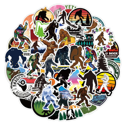 50pcs New Bigfoot Savage Graffiti Sticker Waterproof Luggage Compartment Notebook Scooter Water Cup Sticker Custom