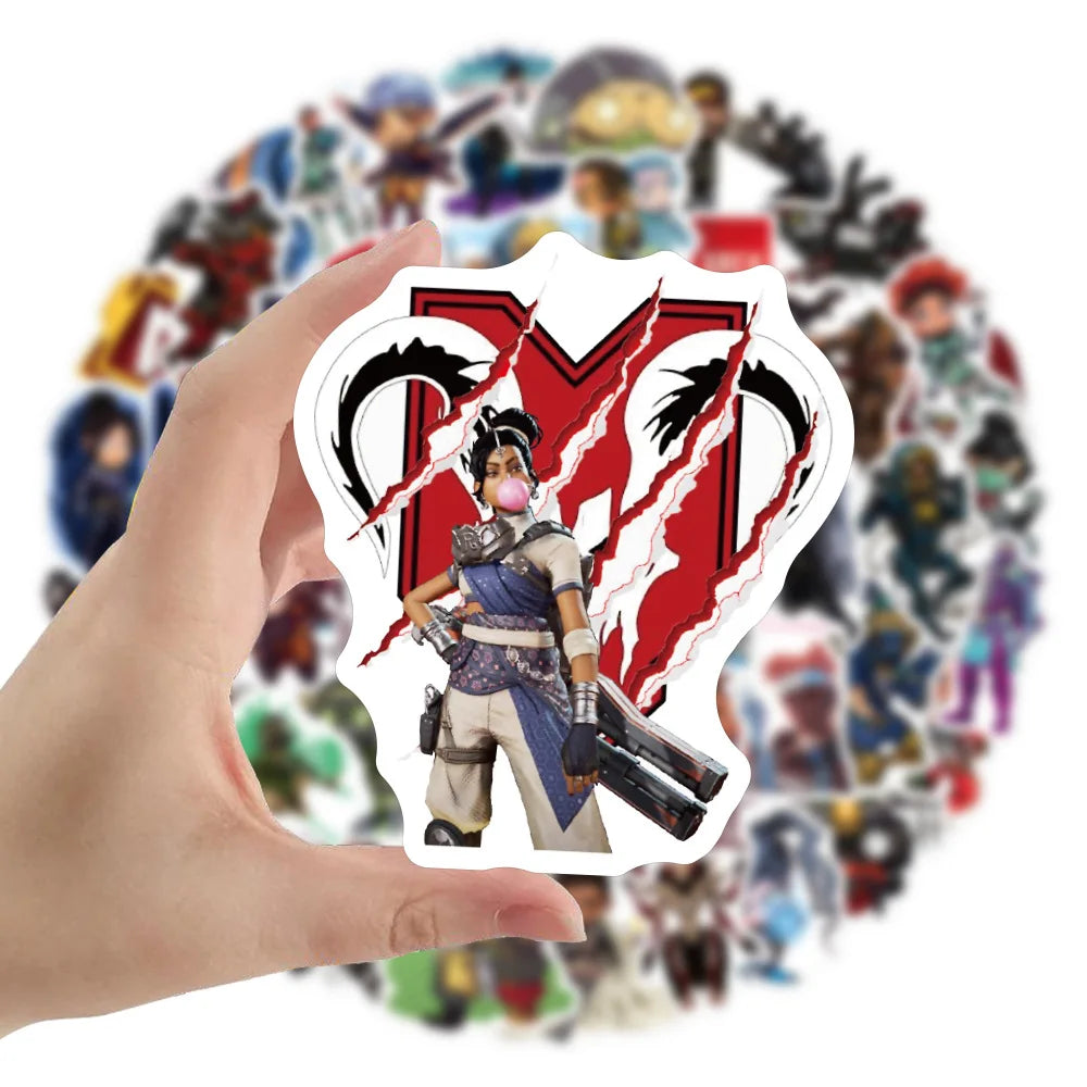 50pcs Game Apex Legends Stickers DIY Waterproof Luggage  Laptop  Guitar Car Wall Cartoon Sticker Decals Kids Toy