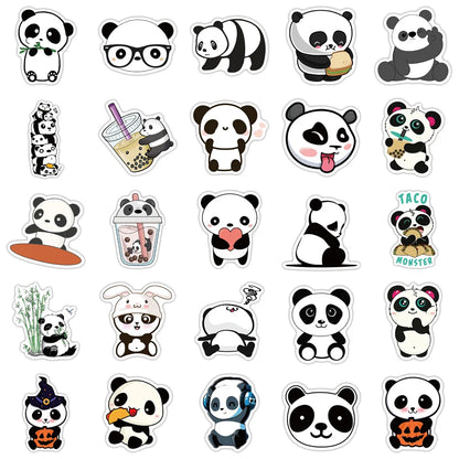 50PCS cartoon panda graffiti decoration suitcase guitar waterproof sticker