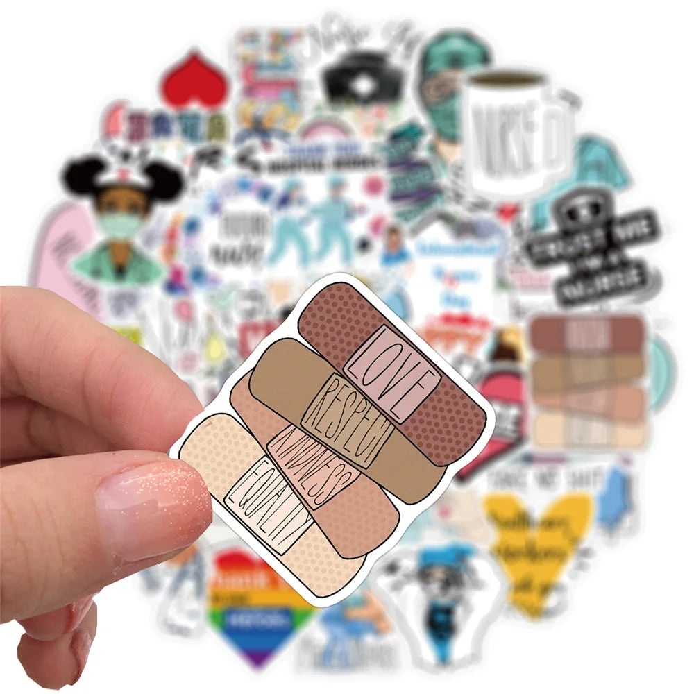 50PCS International Nurse's Day Graffiti Stickers Decorative Luggage Motorcycle Laptop Waterproof Stickers