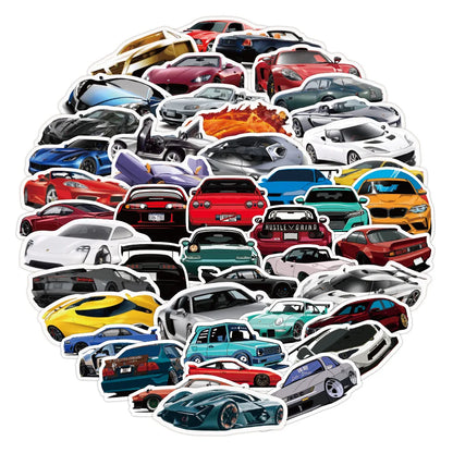 50PCS Cartoon Modification Performance Automobile Low Lying Steel Gun Graffiti Sticker Trolley BoxGraffitiSticker
