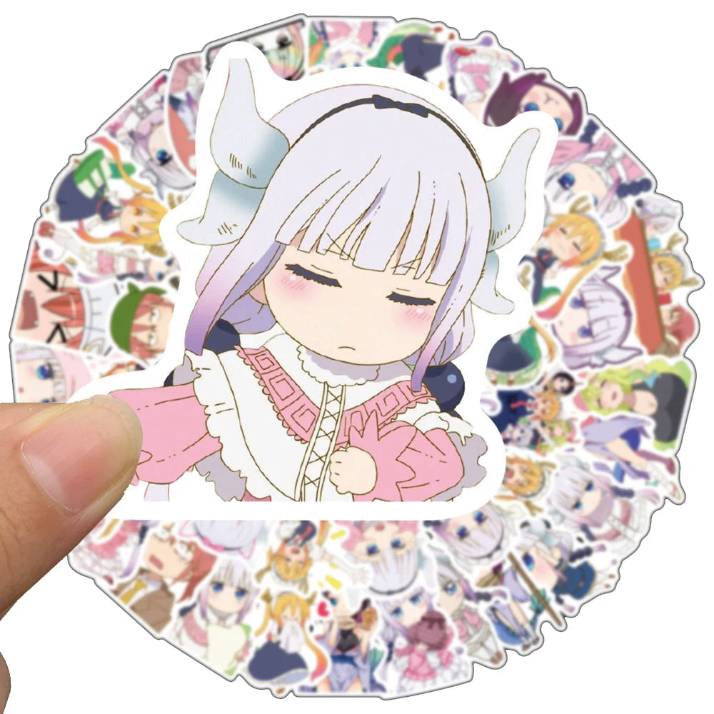 50PCS Cartoon Anime Kobayashi's Dragon Maid Graffiti Laptop Skateboard Guitar Fridge Waterproof Sticker