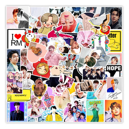 100pcs Korean Men's Troupe RM Graffiti Sticker DIY Suitcase Laptop Scooter Guitar Star Sticker Waterproof