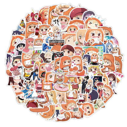50PCS Cartoon Japanese comic Chimaimei Boo character decorative style graffiti stickers, personalized fashion creative trend DIY exquisite decorative decal cups, helmets, skateboard popular sticker toys