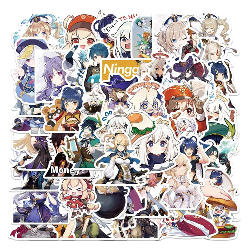 50 pieces of anime source game graffiti stickers, personalized cartoon waterproof notebook computer skateboard mobile phone decorative sticker toys