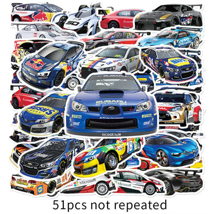 50 pieces of cool cartoon racing car graffiti stickers, personalized decorative suitcases, guitars, laptops, phone cases, waterproof stickers, toys