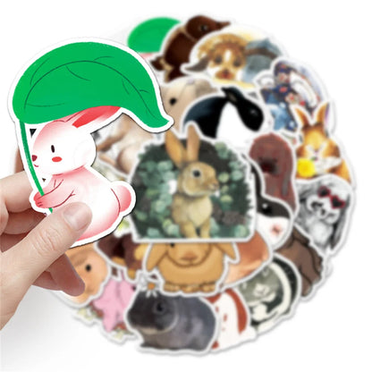 50PCS New Cute Rabbit Ins Wind Cartoon Personality Graffiti Decoration Luggage Refrigerator Waterproof Stickers