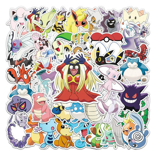 50PCS Pokemon Creative Graffiti Sticker Luggage Scooter Tablet PC Car Cartoon Decorative Sticker