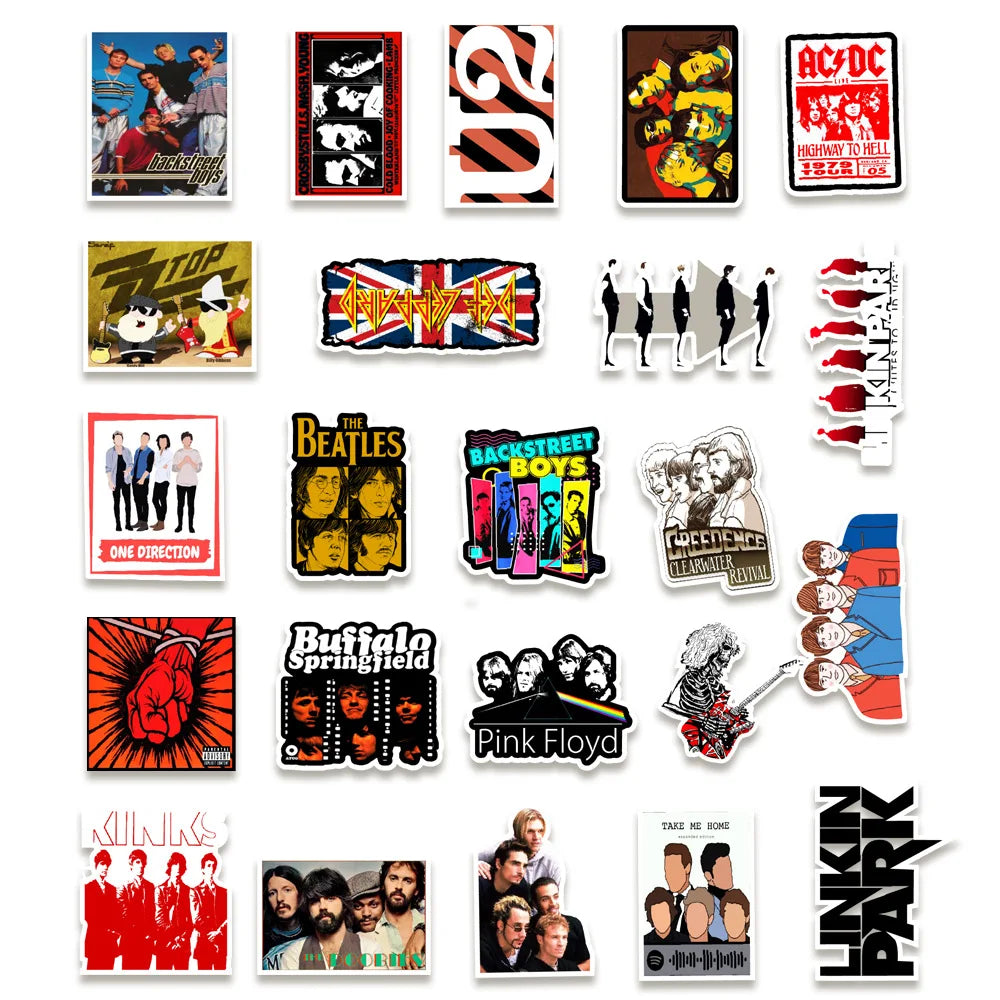 50PCS Nostalgic Music Personalized Graffiti Waterproof Sticker Suitcase Notebook Refrigerator Skateboard WaterCup