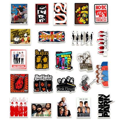 50PCS Nostalgic Music Personalized Graffiti Waterproof Sticker Suitcase Notebook Refrigerator Skateboard WaterCup