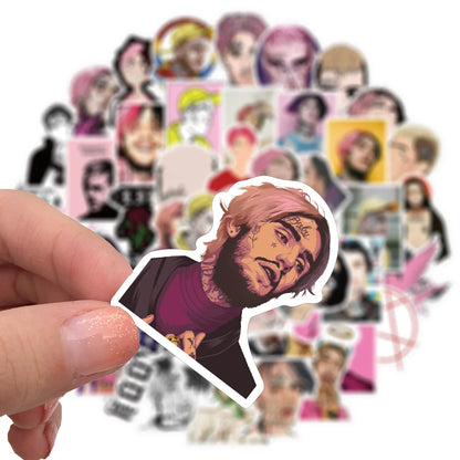 50PCS Rapper Lil Peep Graffiti Waterproof Sticker Suitcase Notebook Mobile Phone Refrigerator Skate board Water Cup