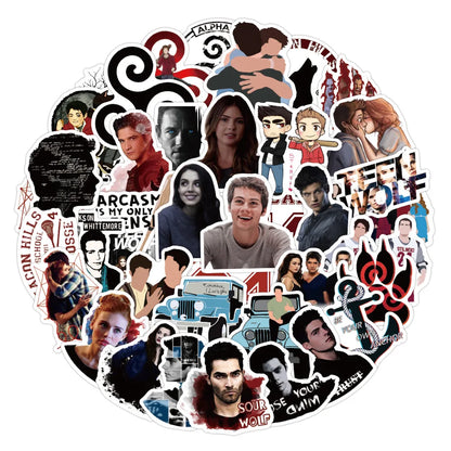 50PCS American Drama Teen Wolf Graffiti Sticker Waterproof Suitcase Notebook Refrigerator Personality Water Cup