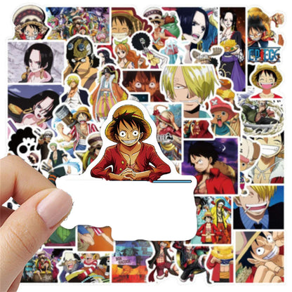 50PCS Anime Pirate Mania Action Graffiti Sticker Computer Luggage Skateboard Waterproof Removable Sticker