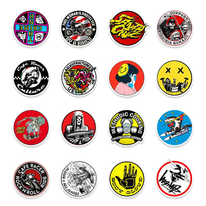 50PCS Personalized Skateboard Cartoon Graffiti Waterproof Sticker Suitcase Notebook Refrigerator Water Cup Helmet