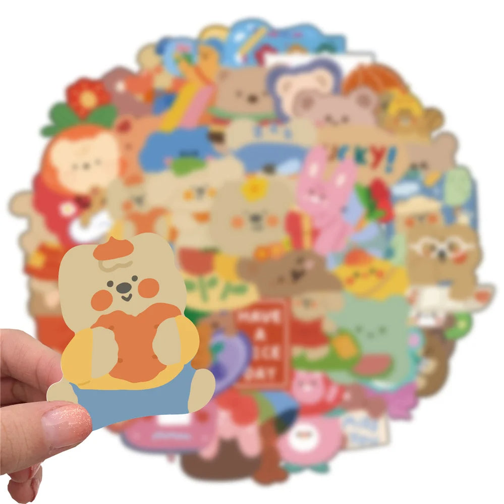 100PCS Cartoon Cute Bear Graffiti Sticker Notebook Scooter Waterproof Guitar Decoration Toy Wholesale