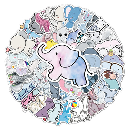 50PCS Elephant Personality Cute Cartoon Animal Graffiti Waterproof Sticker Suitcase Notebook Refrigerator Helmet