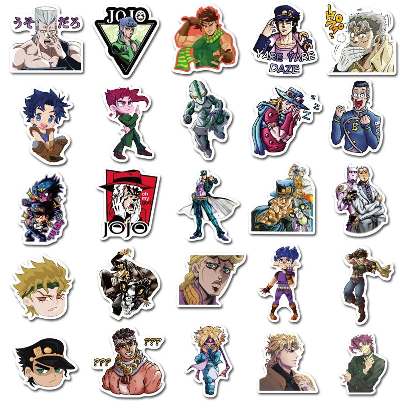 50PCS Japan anime JOJO cartoon graffiti passionate personality computer laptop luggage waterproof car stickers