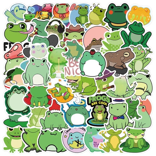 50PCS Cartoon Cute Frog Waterproof Graffiti Sticker Suitcase Notebook Mobile Phone Refrigerator Water Cup Helmet