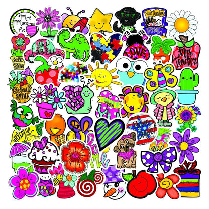 50PCS Small Fresh Cartoon Animal Graffiti Stickers Notebook Skateboard Water Cup Trolley Case Stickers