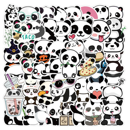 50PCS cartoon panda graffiti decoration suitcase guitar waterproof sticker