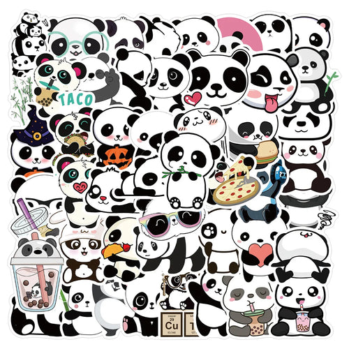 50PCS cartoon panda graffiti decoration suitcase guitar waterproof sticker