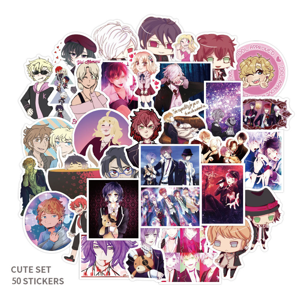 50PCS Zhang Devil Lovers DIABOLIK LOVERS Japanese Anime Graffiti Suitcase Notes Scooter Waterproof Sticker
