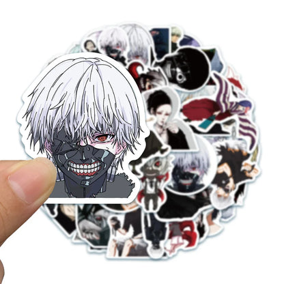 50PCS Anime Tokyo Ghoul Graffiti Sticker Notebook Guitar Bike Skateboard Gift Toy Cartoon PVC Sticker
