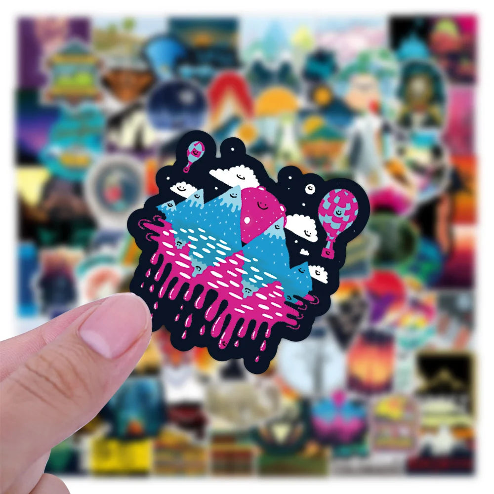 50PCS Outdoor Travel Small Fresh Stickers Skateboard Laptop Graffiti Waterproof Stickers Children's Toys