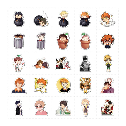 100PCS Cartoon Volleyball Teenager Anime Sticker Laptop Skateboard Guitar Waterproof Decorative Sticker