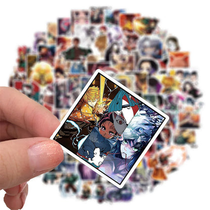 50PCS Cartoon Anime Demon Slayer Sticker Skateboard Bike Helmet Graffiti Waterproof Laptop Creative Sticker