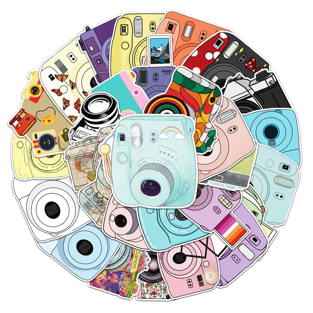 50PCS Camera Trend Creative Graffiti Sticker Luggage Scooter Tablet Computer Car Cartoon Decoration Sticker