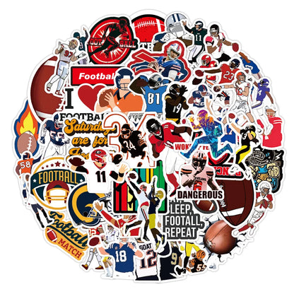 50pcs Football Football Graffiti Sticker Waterproof Luggage Compartment Notebook Scooter Water Cup Sticker Custom