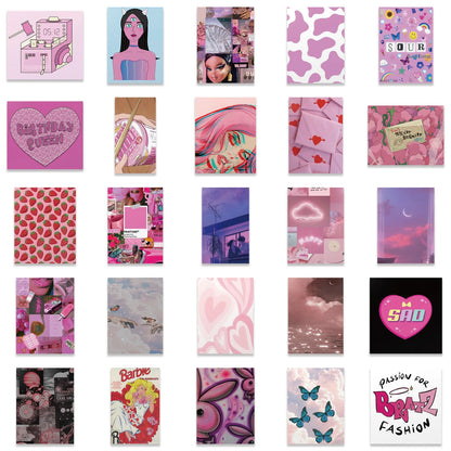 50pcs Powder Magazine Graffiti Waterproof Sticker Mobile Phone Notebook Guitar Refrigerator Water Cup