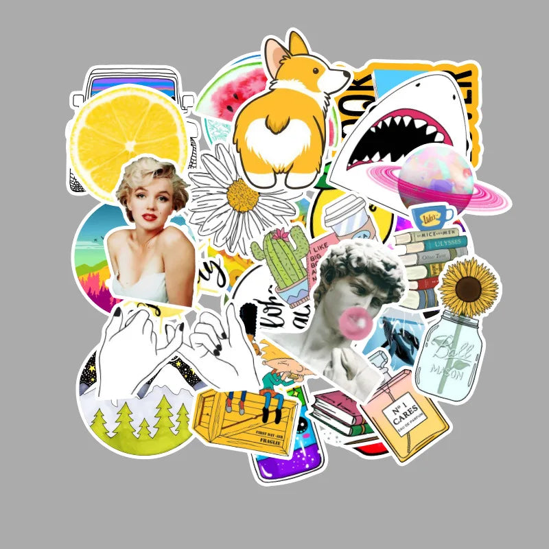 50PCS New Fresh Summer Graffiti Stickers Trolley Case Car Computer Refrigerator Waterproof Stickers