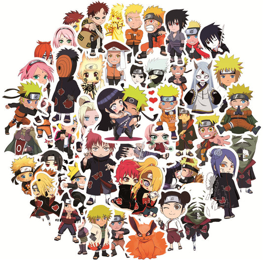 50PCS Chibi Naruto Stickers - Cute Anime Decals for Laptops, Water Bottles, Notebooks & Naruto Fan Gifts