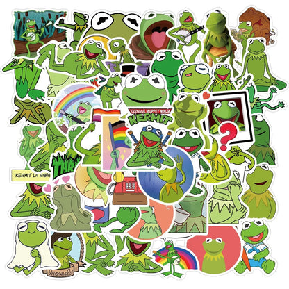 50PCS Kermit Frog Cute Cartoon Personality Decoration Graffiti Waterproof Sticker Notebook Refrigerator Water Cup