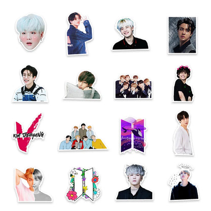 100pcs Korean Men's Troupe RM Graffiti Sticker DIY Suitcase Laptop Scooter Guitar Star Sticker Waterproof