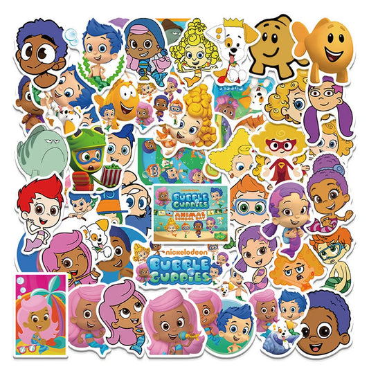 50PCS Cartoon Bubble Peacock Fish Graffiti Waterproof Sticker Suitcase Notebook Refrigerator Stationery BoxHelmet