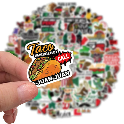 50PCS Mexican Style Waterproof Graffiti Sticker Suitcase Notebook Mobile Phone Refrigerator Children's Water Cup