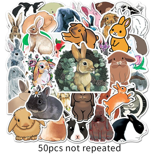 50PCS New Cute Rabbit Ins Wind Cartoon Personality Graffiti Decoration Luggage Refrigerator Waterproof Stickers