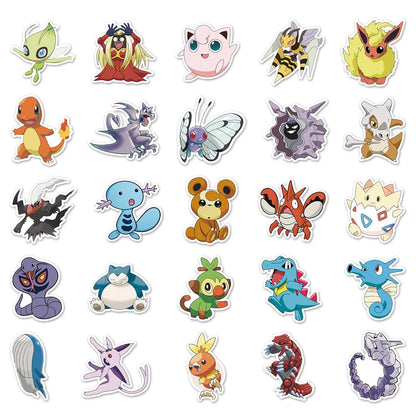 50PCS Pokemon Creative Graffiti Sticker Luggage Scooter Tablet PC Car Cartoon Decorative Sticker