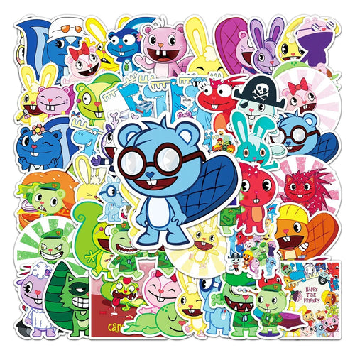 50PCS Happy Tree Friends Luggage Sticker Graffiti Waterproof Suitcase Laptop Decoration Sticker