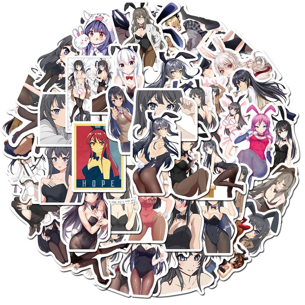 50PCS Anime Poster Art Stickers, Retro Cartoon Doodles for a Classic Pin-Up Aesthetic and Collectors