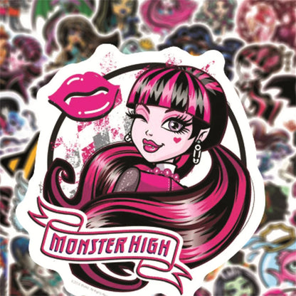 50PCS Monster High School Cartoon Graffiti Waterproof Sticker Suitcase Notebook Refrigerator Skateboard Water Cup