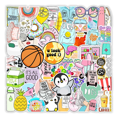 50PCSins Small Fresh Graffiti Stickers Computer Water Cup Kettle Skateboard Decoration Stickers