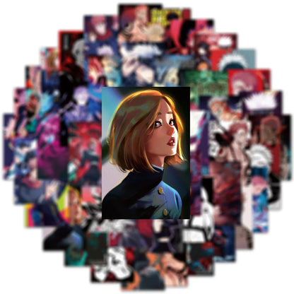 50Pcs Anime Stickers Jujutsu Kaisen Sticker Decals Vinyl on DIY Laptop Guitar Skateboard Luggage Children's Toy