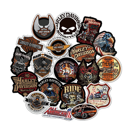 50PCS Retro Motorcycle Theme Decoration Sticker Laptop Guitar Luggage Skateboard Bike Waterproof Sticker
