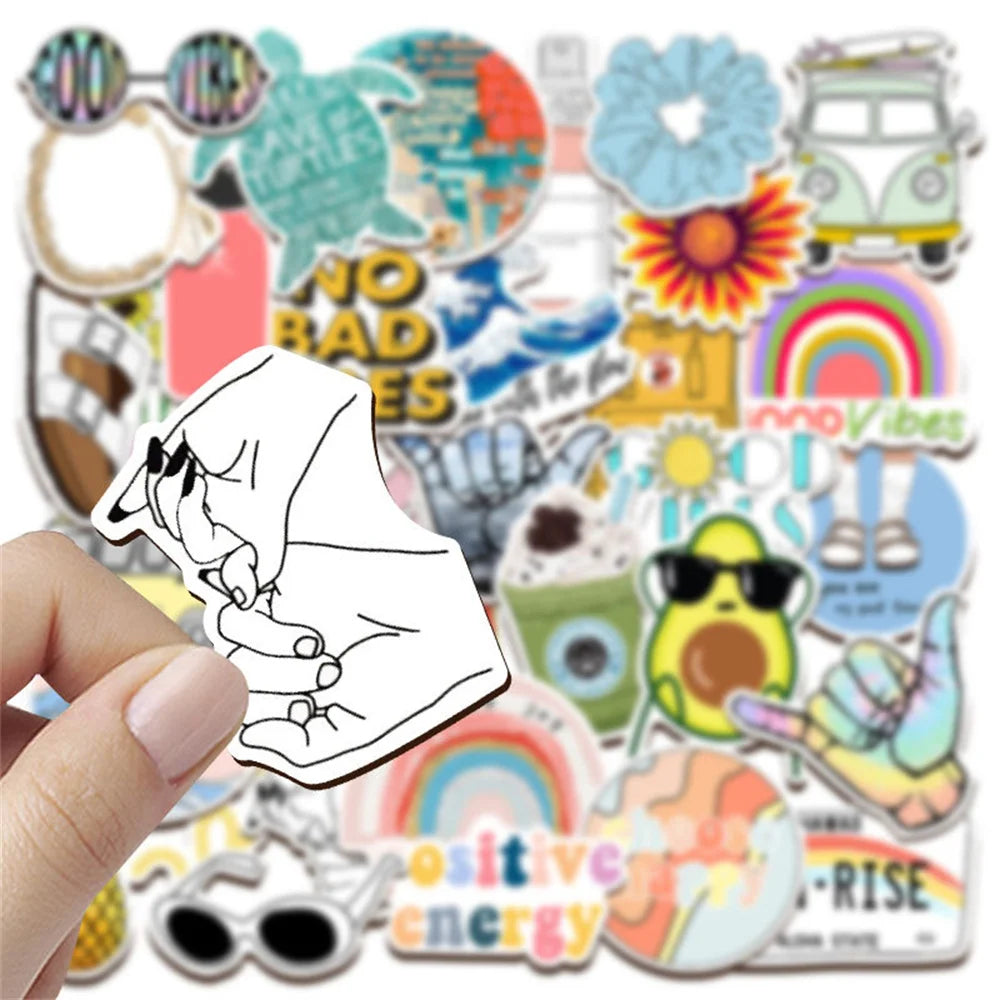 50PCS Vsco Style Simple Personality Graffiti Waterproof Sticker Suitcase Notebook Refrigerator SkateboardWaterCup